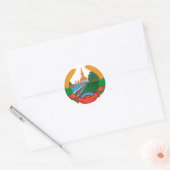 LAO NATIONAL EMBLEM - LAO BADGE RONDE STICKER (Envelop)