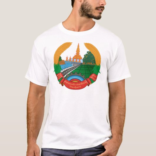 LAO NATIONAL EMBLEM - LAO BADGE T-SHIRT (Voorkant)