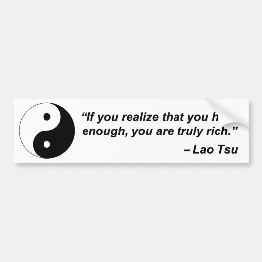 Lao Tsu Quote Bumpersticker (Voorkant)