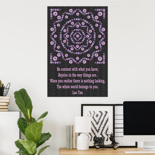 LAO TZU 1 WITH NIGHTBLOOM MANDALA POSTER (Thuiskantoor)