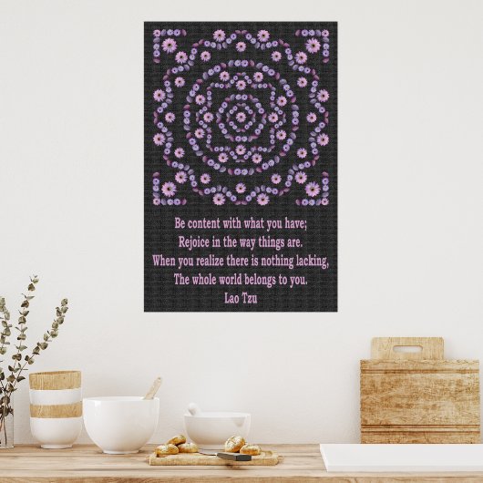 LAO TZU 1 WITH NIGHTBLOOM MANDALA POSTER (Keuken)