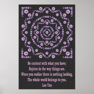 LAO TZU 1 WITH NIGHTBLOOM MANDALA POSTER