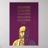 Lao Tzu citeert: Bekijk uw gedachten Poster (Voorkant)