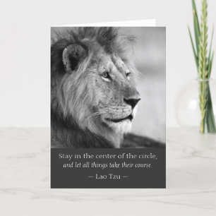 Lao Tzu citeert Lion Animal Kaart