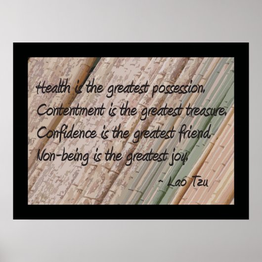 Lao Tzu Health Gezegde Poster (Voorkant)