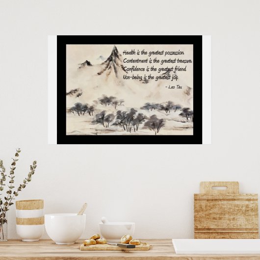 Lao Tzu Health Quote Poster (Keuken)