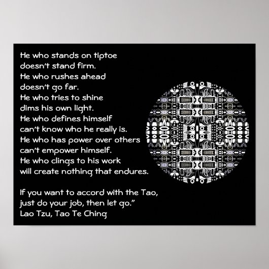 Lao Tzu inspirerend citaat mandala poster (Voorkant)