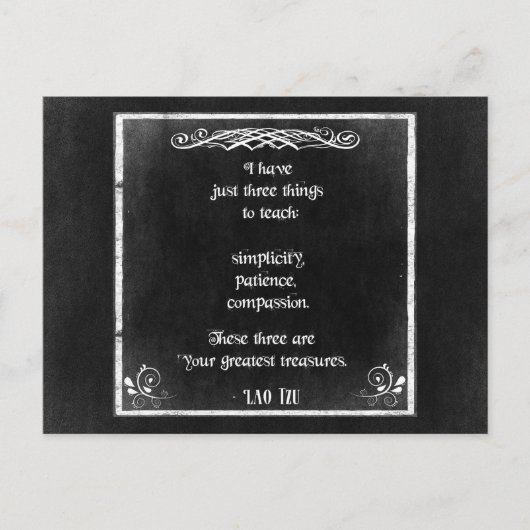 Lao Tzu Inspirerend Quote op een krijtbordontwerp Briefkaart (Voorkant)