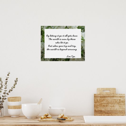 Lao Tzu Letting Go Quote Inspirerend Poster (Keuken)