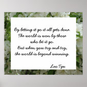 Lao Tzu Letting Go Quote Inspirerend Poster (Voorkant)