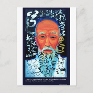 Lao Tzu Love/Passion/Sense Quote Gifts & T - shirt Briefkaart