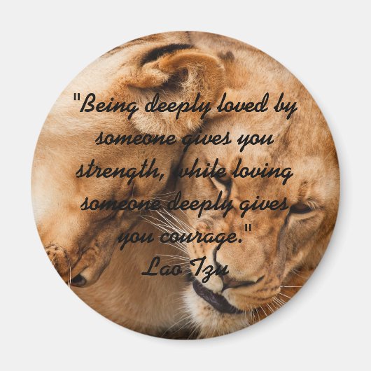 Lao Tzu Love Quote & Lions Magnet (Voorkant)