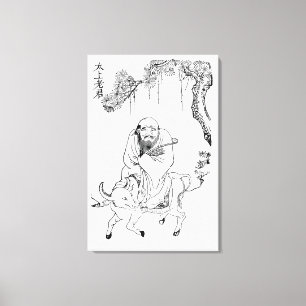 Lao Tzu Ming dynasty chinese schilderijen Canvas Afdruk