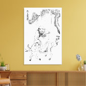 Lao Tzu Ming dynasty chinese schilderijen Canvas Afdruk (Insitu (Woonkamer))