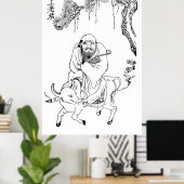 Lao Tzu Ming dynasty chinese schilderijen Poster (Thuiskantoor)
