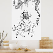 Lao Tzu Ming dynasty chinese schilderijen Poster (Keuken)