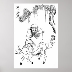 Lao Tzu Ming dynasty chinese schilderijen Poster