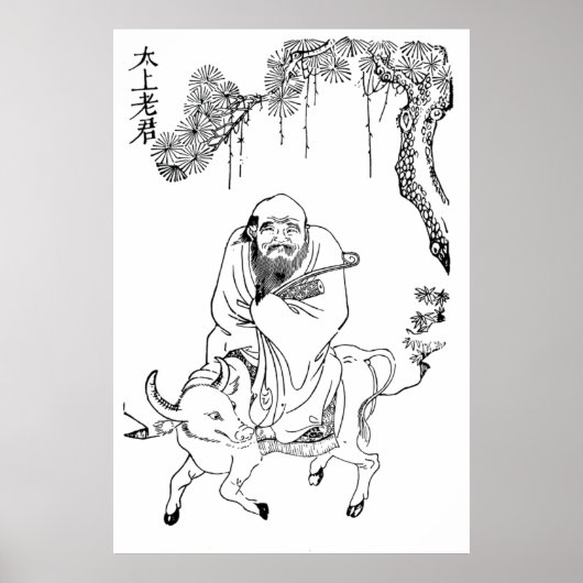 Lao Tzu Ming dynasty chinese schilderijen Poster (Voorkant)