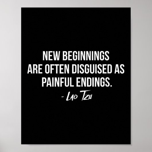 Lao Tzu New Beginnings Quote Poster (Voorkant)
