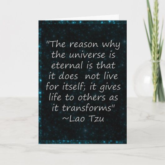 Lao Tzu Quote Universe Gives Wenskaart Kaart (Voorkant)
