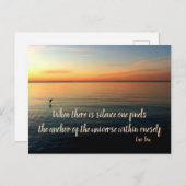 Lao Tzu Silence Quote en Beach Sunrise Briefkaart (Voorkant / Achterkant)