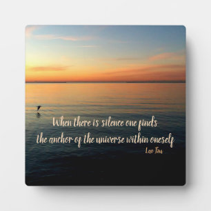 Lao Tzu Silence Quote en Beach Sunrise Fotoplaat