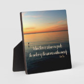 Lao Tzu Silence Quote en Beach Sunrise Fotoplaat (Voorkant)