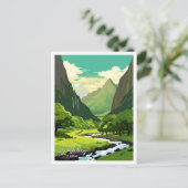Lao Valley Hawaii Reizen  Illustratie Briefkaart (Staand voorkant)