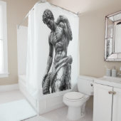 Laocoon and His Sons - Black Marble Sculpture Art Douchegordijn (In situ)