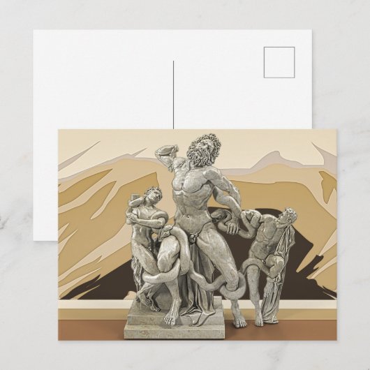Laocoon en z'n zons ancient sculpture briefkaart (Voorkant / Achterkant)