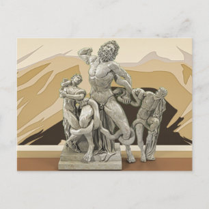 Laocoon en z'n zons ancient sculpture briefkaart