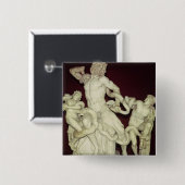 Laocoon, Hellenistisch origineel, 1e eeuw Vierkante Button 5,1 Cm (Voorkant /achterkant)