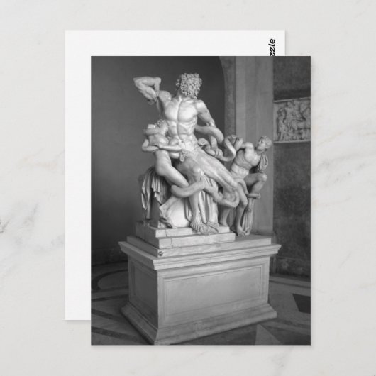 Laocoon Sculpture in het Vaticaan Museum in Rome. Briefkaart (Voorkant / Achterkant)