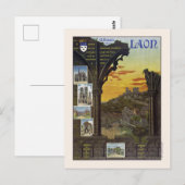 Laon France Vintage Travel Poster 1912 Briefkaart (Voorkant / Achterkant)