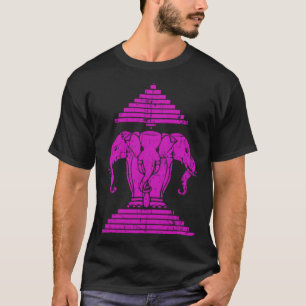 Laos 3 Hoofdige Olifant Erawan Laotiaanse Sabaidee T-shirt
