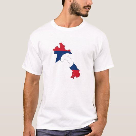 laos country flag map form silhouette symbol t-shirt (Voorkant)