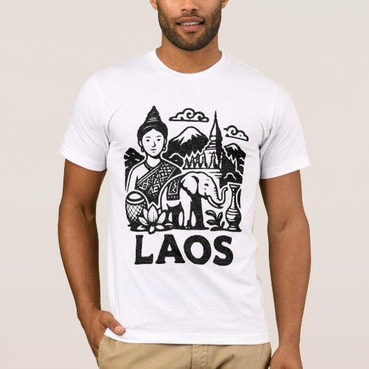 laos cultureel ontwerp t-shirt (Voorkant)