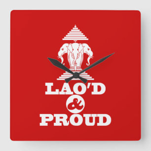 LAO'S D & PROUD VIERKANTE KLOK