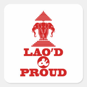 LAO'S D & PROUD VIERKANTE STICKER