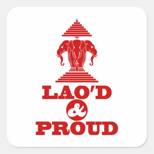 LAO'S D & PROUD VIERKANTE STICKER (Voorkant)