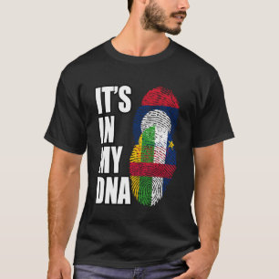 Laos en Centraal-Afrikaanse Mix DNA-erfgoedvlag T-shirt