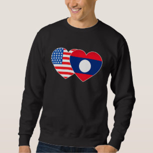Laos en de VS vlag tweekleppige harten voor Laosaa Trui