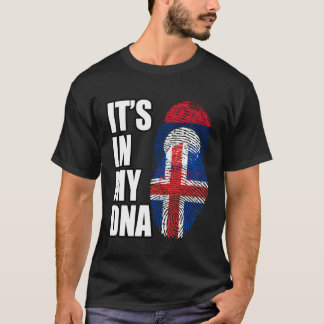 Laos en IJslands Mix DNA Erfgoed Vlag T-shirt