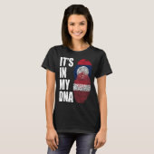 Laos en Letse mix DNA erfgoed vlag T-shirt (Voorkant volledig)