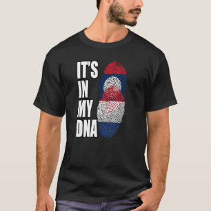 Laos en Nederlandse Mix DNA-werelderfgoedvlag T-shirt