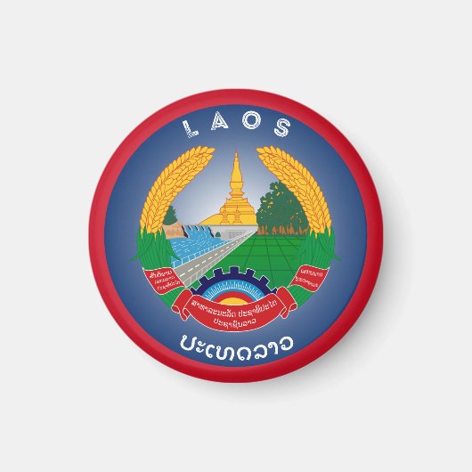 Laos Erfgoed Embleem Magneet (Voorkant)
