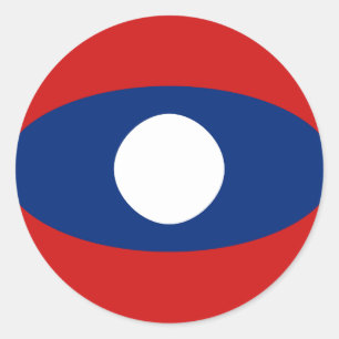 Laos Fisheye Vlag Sticker