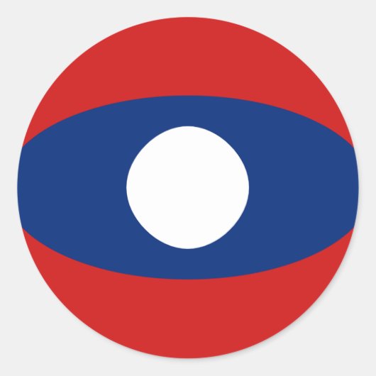 Laos Fisheye Vlag Sticker (Voorkant)
