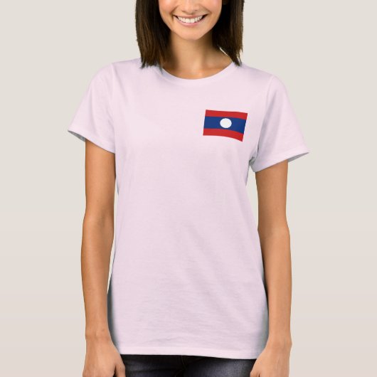 Laos Flag and Map Dk T-Shirt (Voorkant)