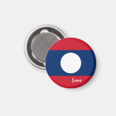 Laos flag & Asia - reis-/sportfans Magneet (Voorkant / Achterkant)